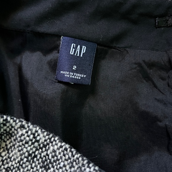 GAP Tweed Wool Blend Black and White A Line Flare Skirt size 2 - Picture 7 of 9